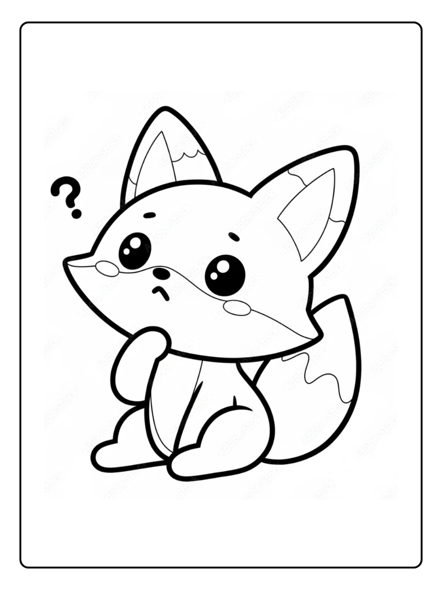 Coloriage Renard Kawaii (5)