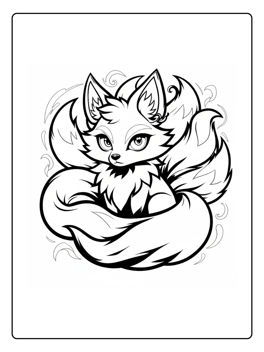 Coloriage Renard Kawaii (7)