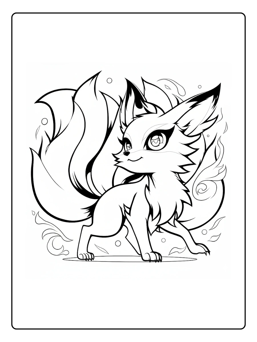 Coloriage Renard Kawaii (8)