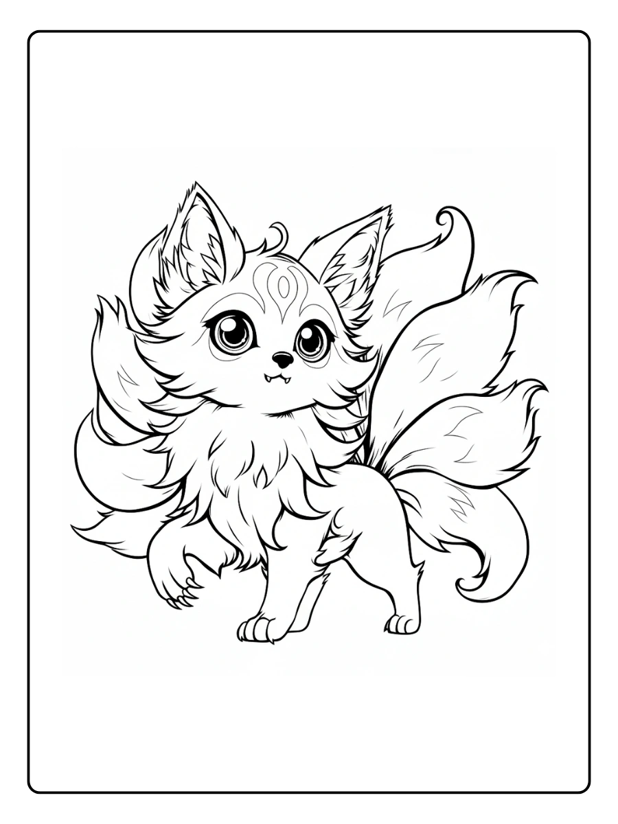 Coloriage Renard Kawaii (9)