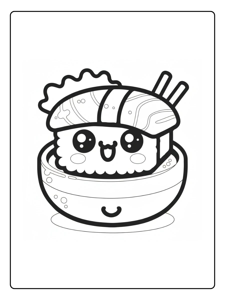 Coloriage Sushi Kawaii (9)