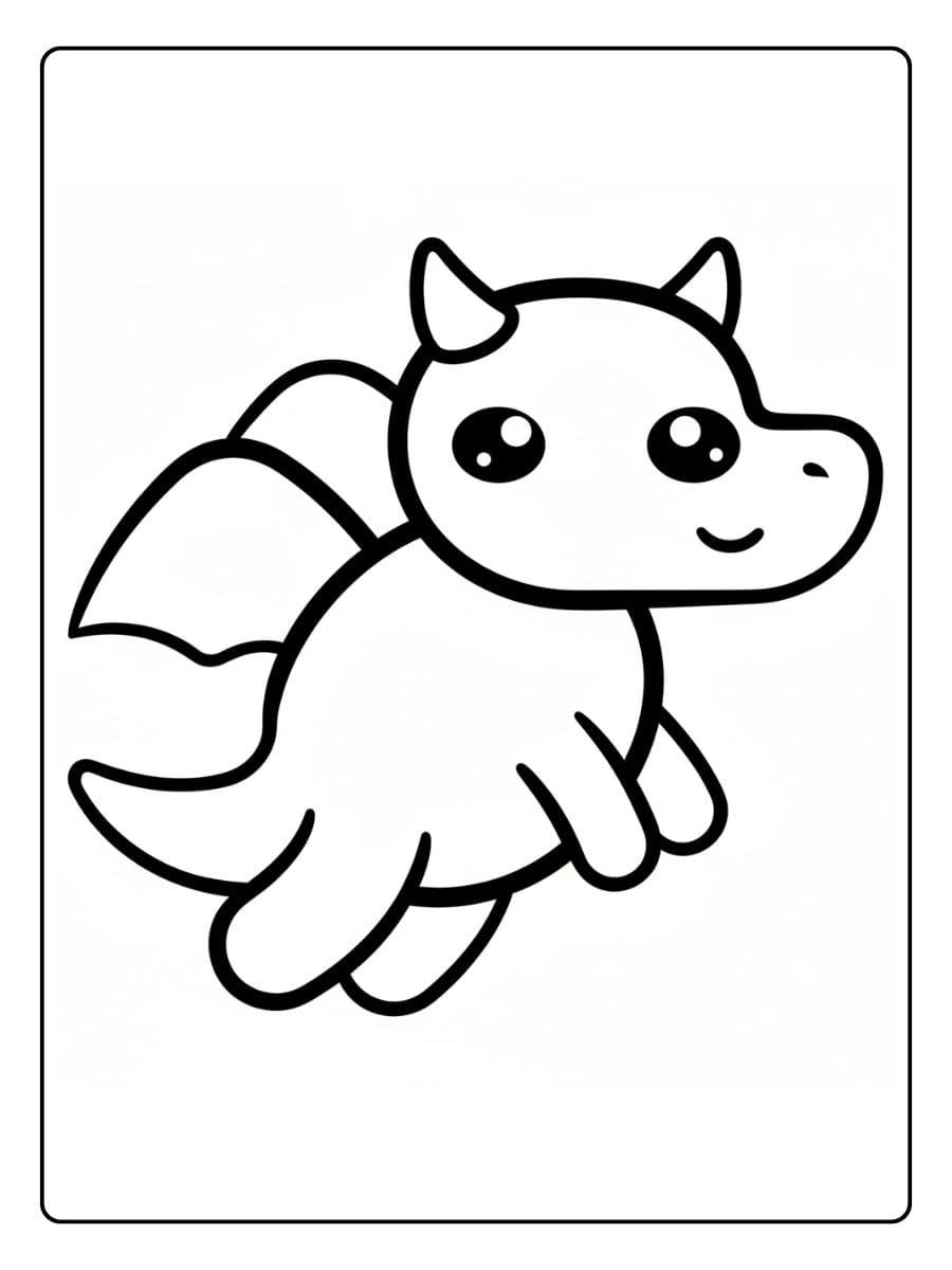 Coloriage dragon kawaii Le petit gourmand de ramen