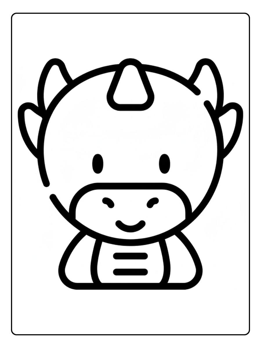 Coloriage dragon kawaii Petit dragon mignon