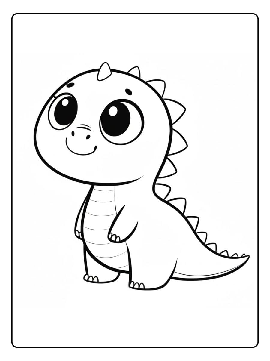 Coloriage dragon kawaii facile Le petit dinosaure gourmand
