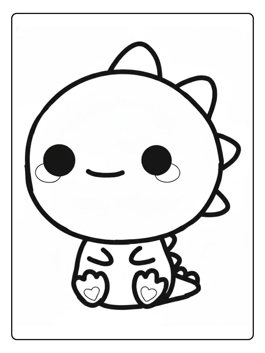 Coloriage dragon kawaii facile