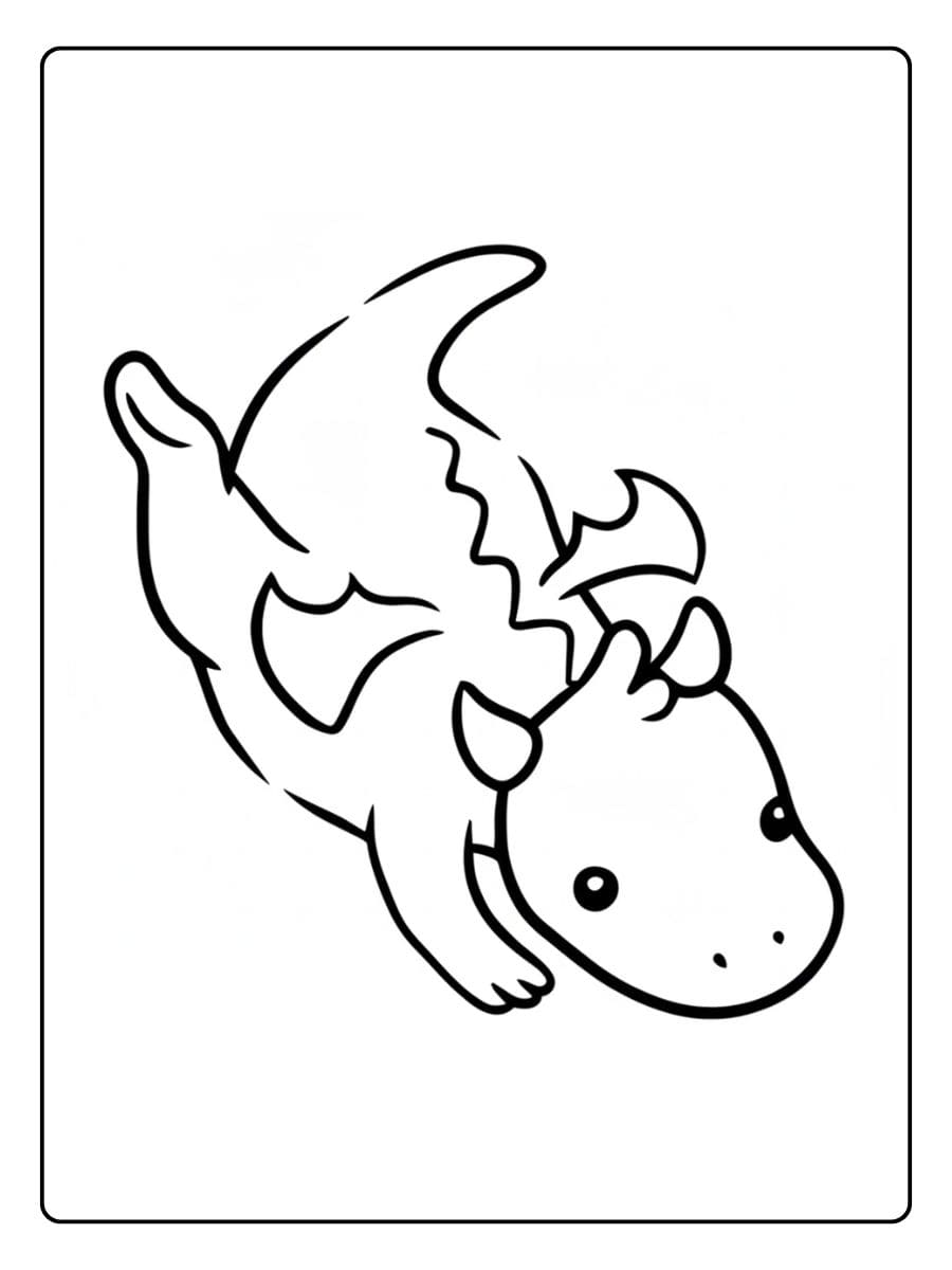 Coloriage dragon kawaii mignon