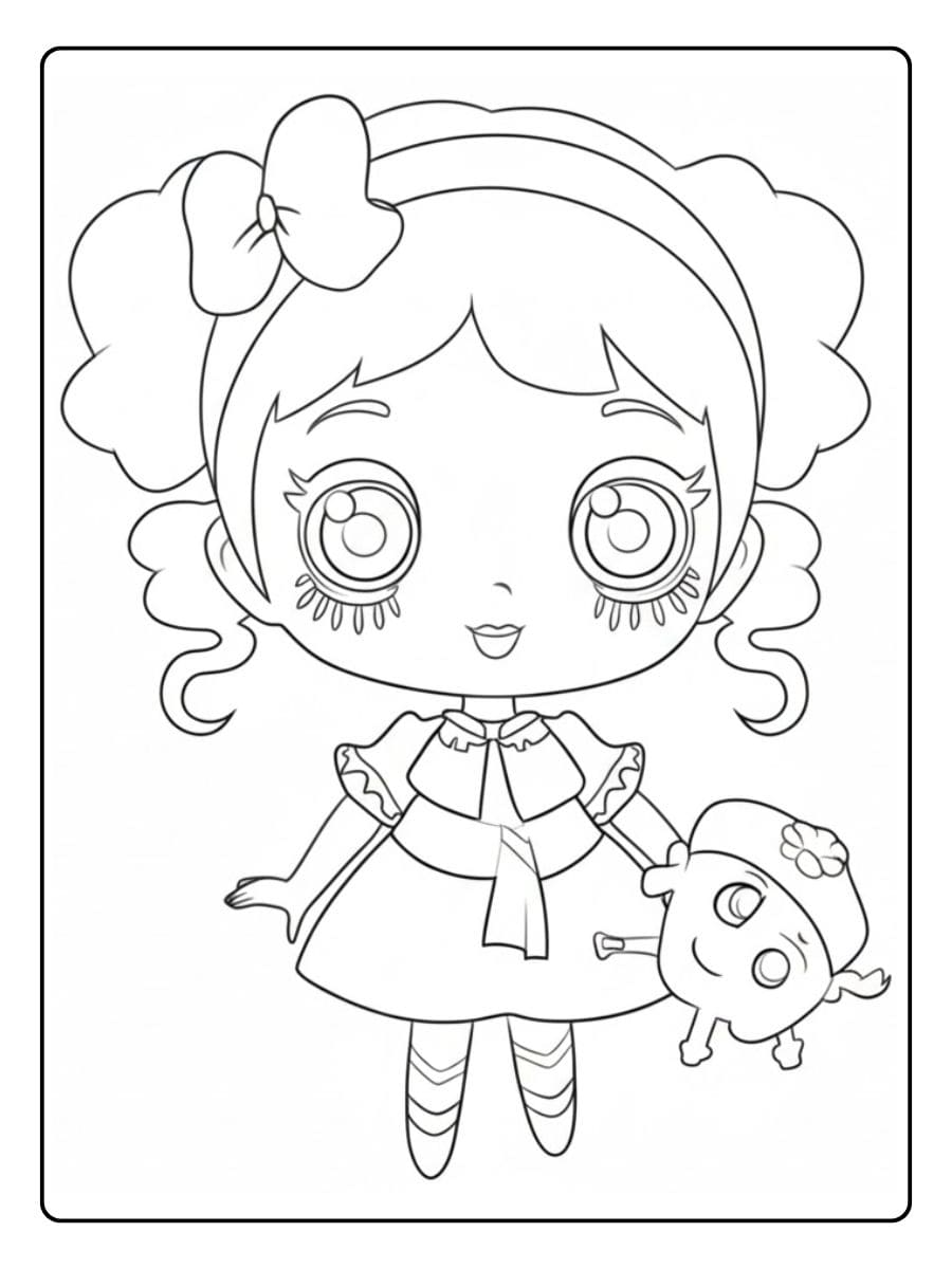 Poupée mignonne avec jouet à colorier Kawaii