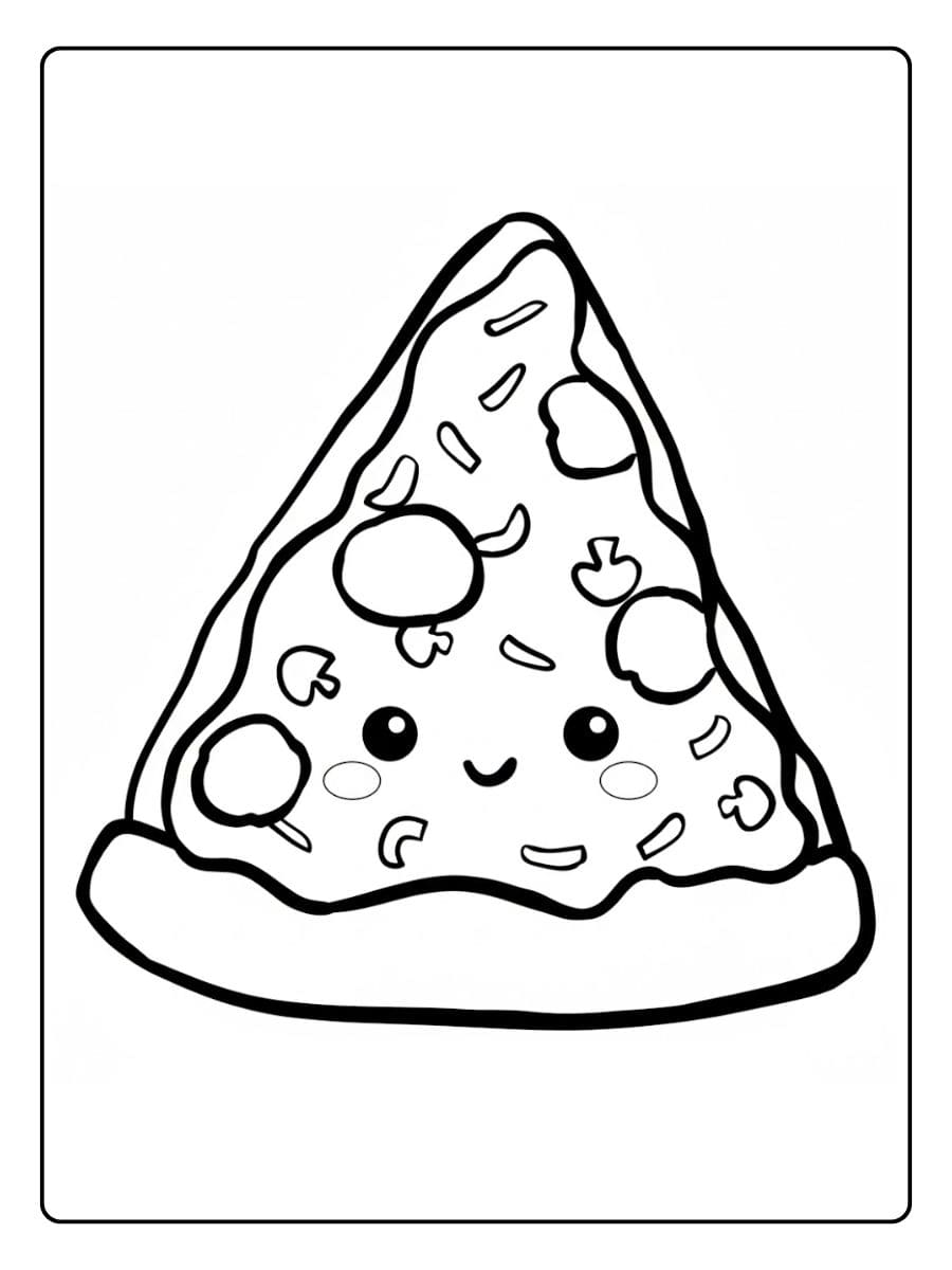 Cute Pizza Slice Outline