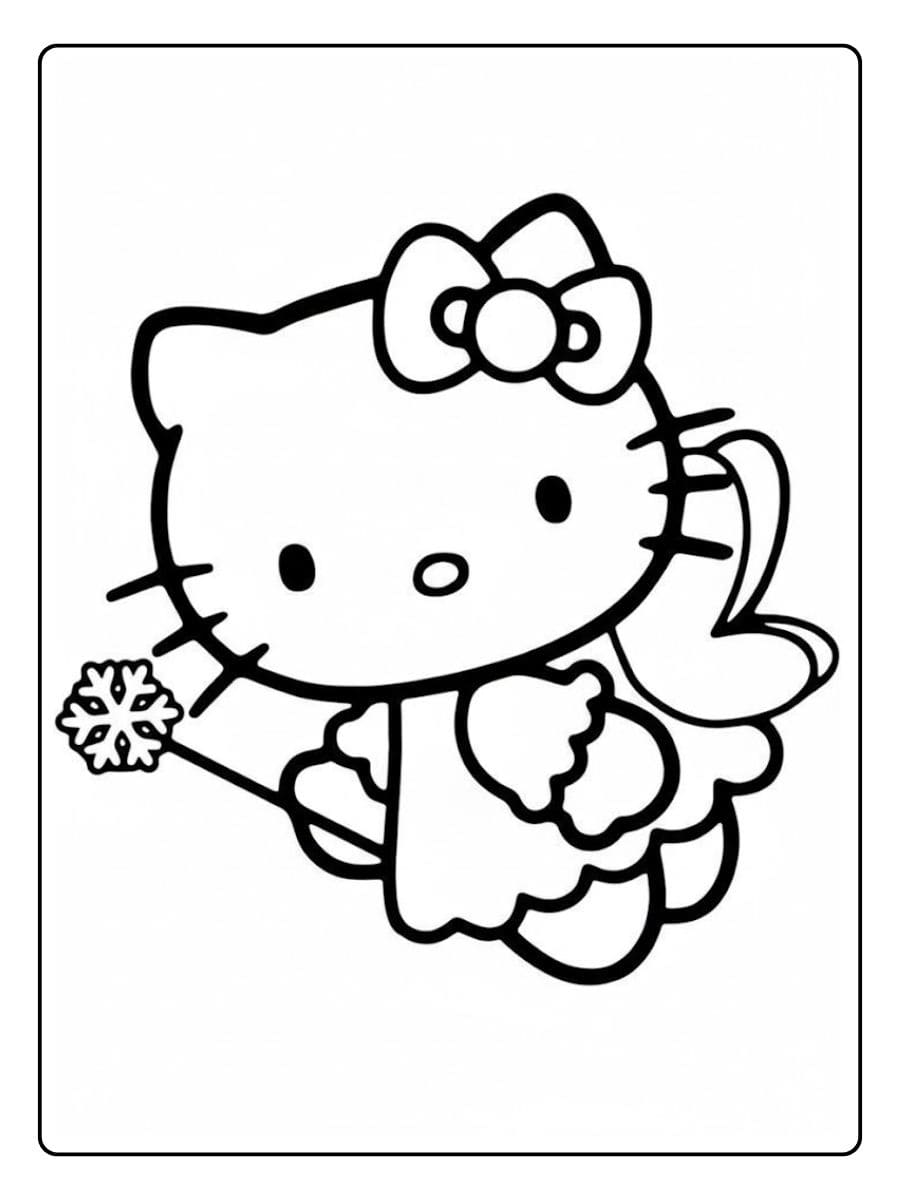 Dessin Hello Kitty Kawaii Minimaliste à Imprimer
