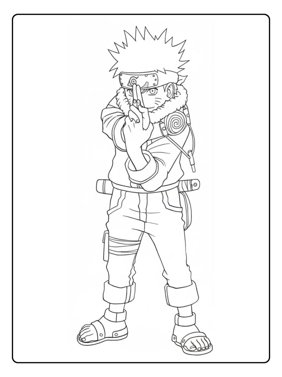 Dessin chibi de Naruto à colorier (Naruto Kawaii)