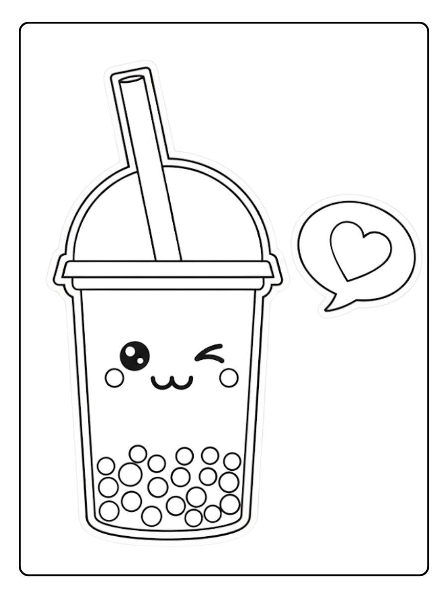 Douceurs Kawaii Coloriage Bubble Tea
