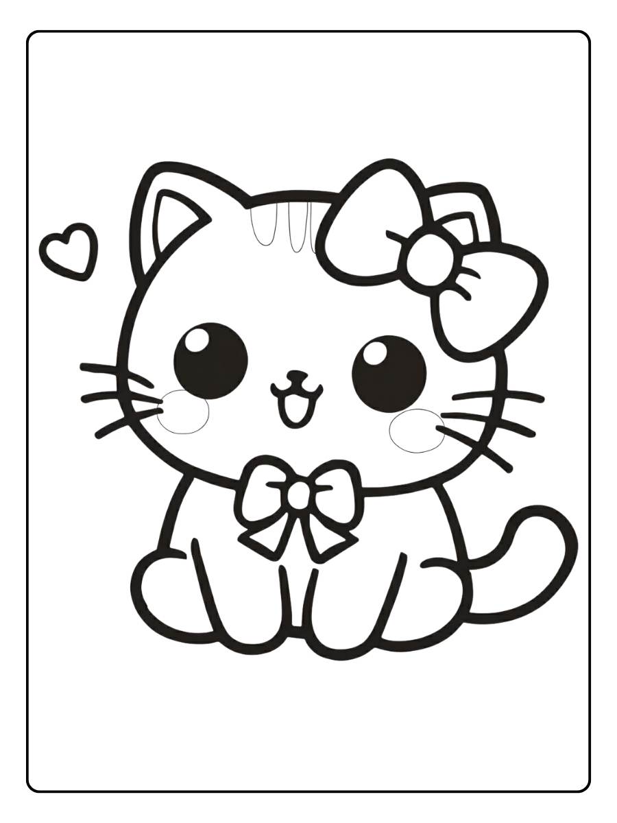 Doux Moments Coloriage Chaton Kawaii