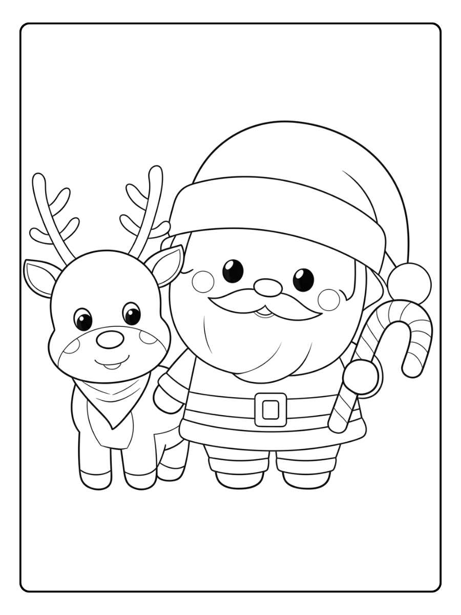 Duo Magique Coloriage Noël Kawaii