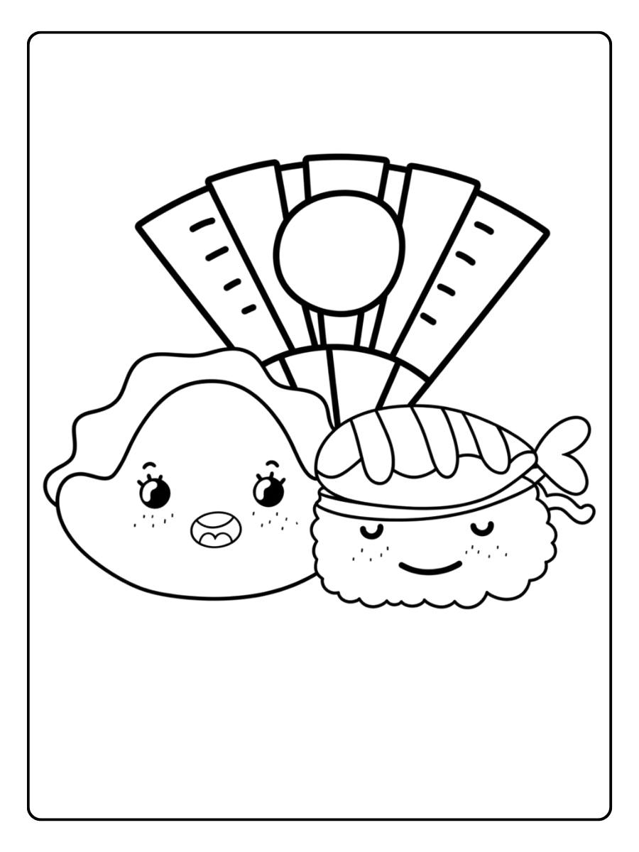 Festival Kawaii Coloriage Nourriture Japonaise