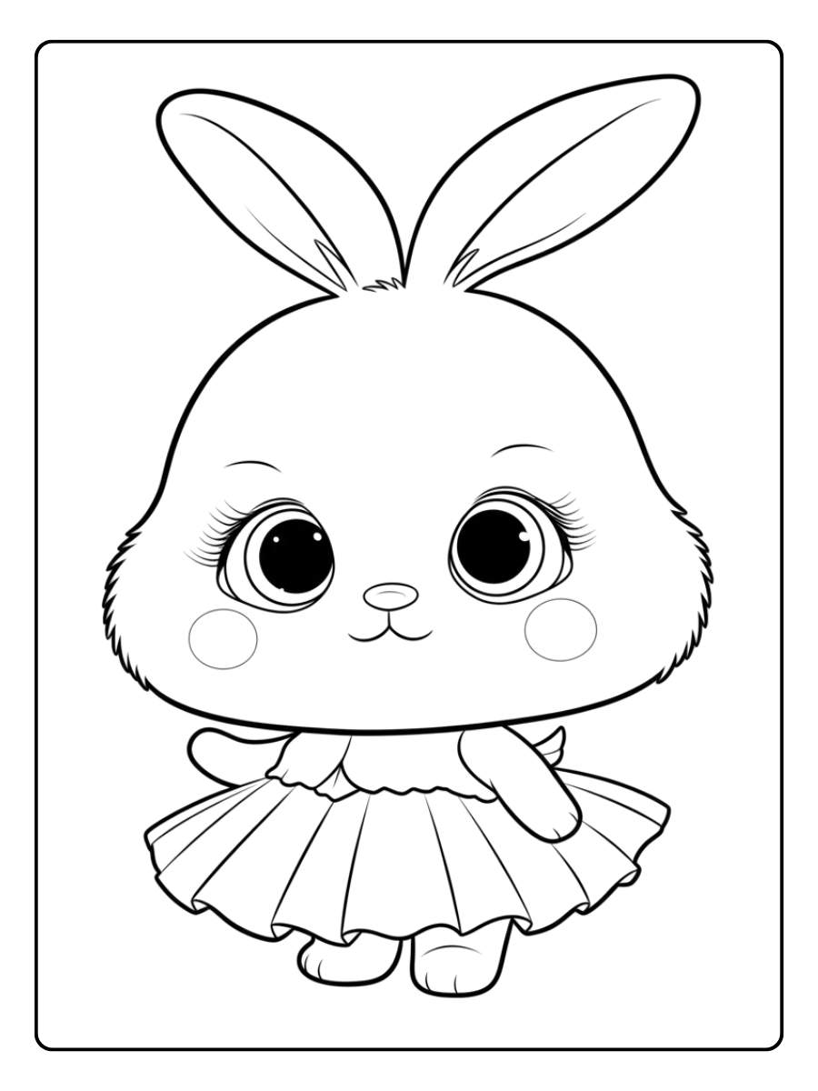 Lapin Ballerine Coloriage Kawaii