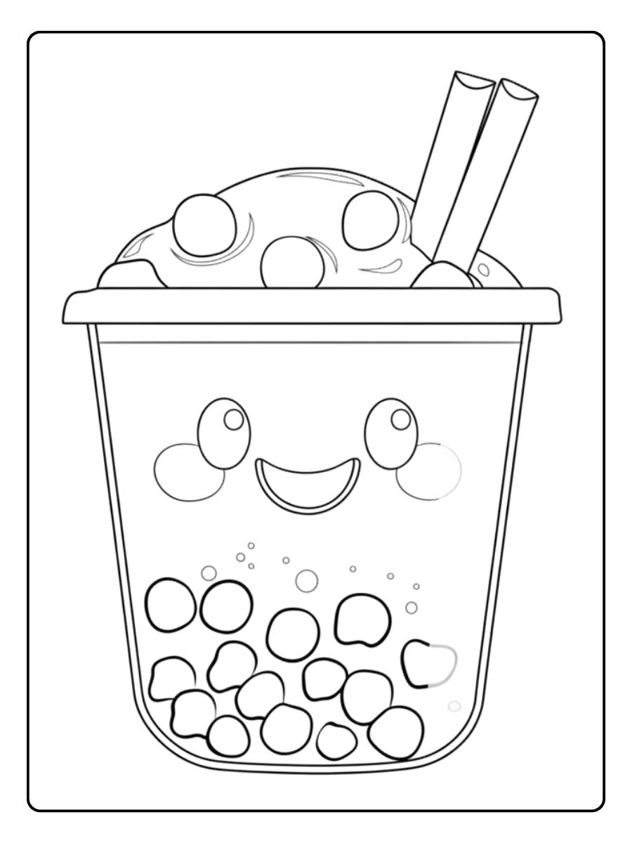 Le Goût de Coloriage Bubble Tea Kawaii
