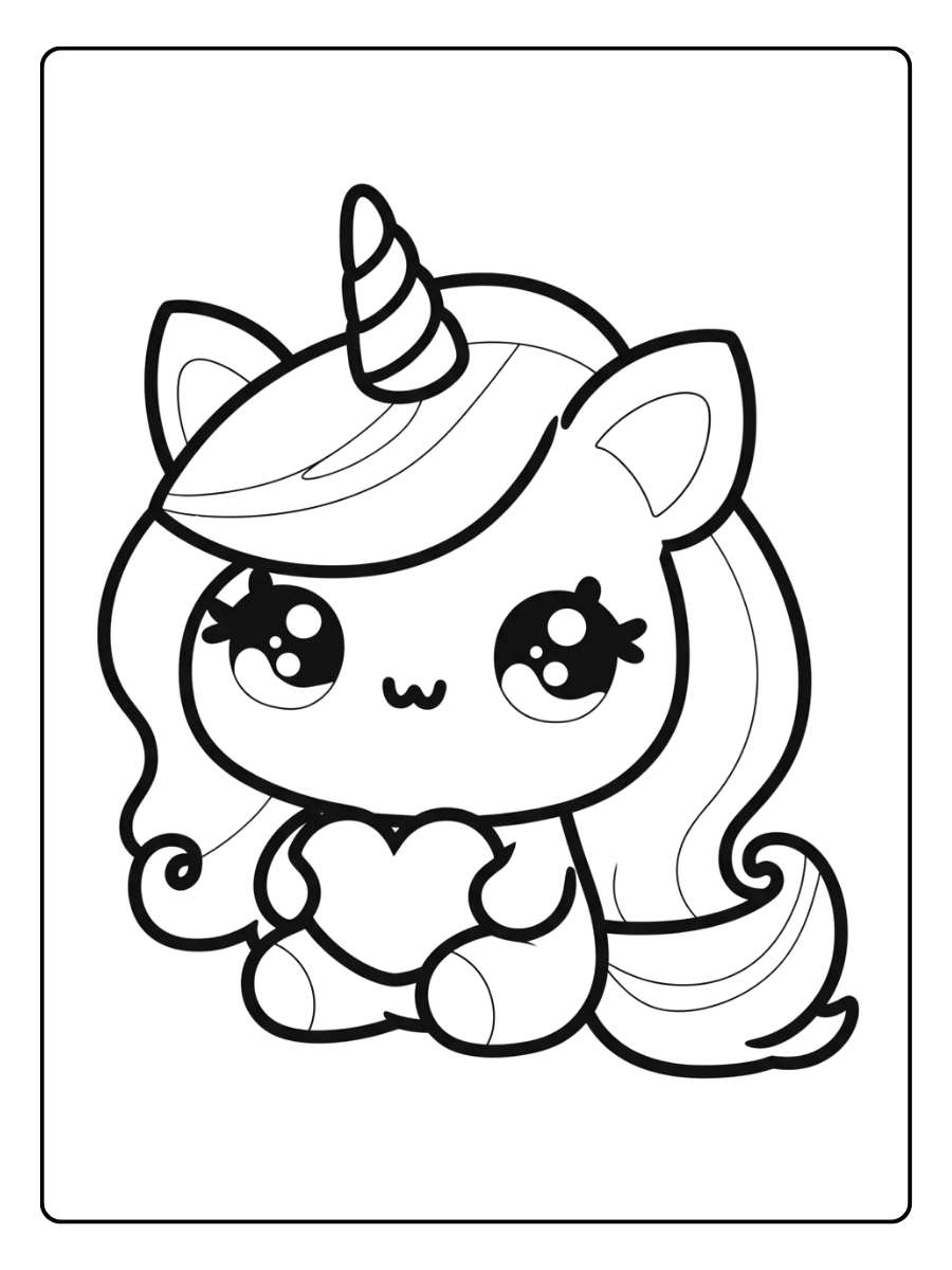 Licorne Câline Coloriage Kawaii
