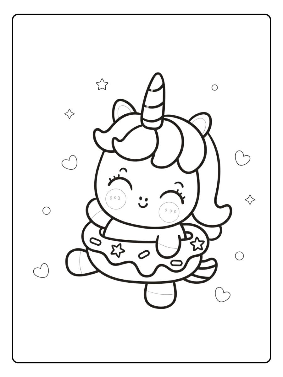 Licorne Plaisir d'Été Coloriage Kawaii