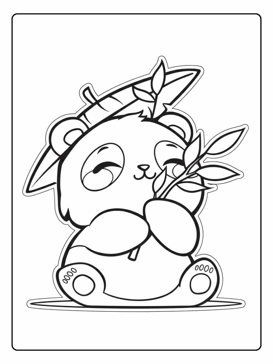 Mon Ami Panda Coloriage Panda Kawaii