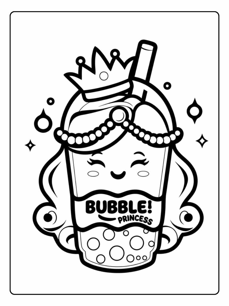 Monde Enchanté Coloriage Bubble Tea Kawaii