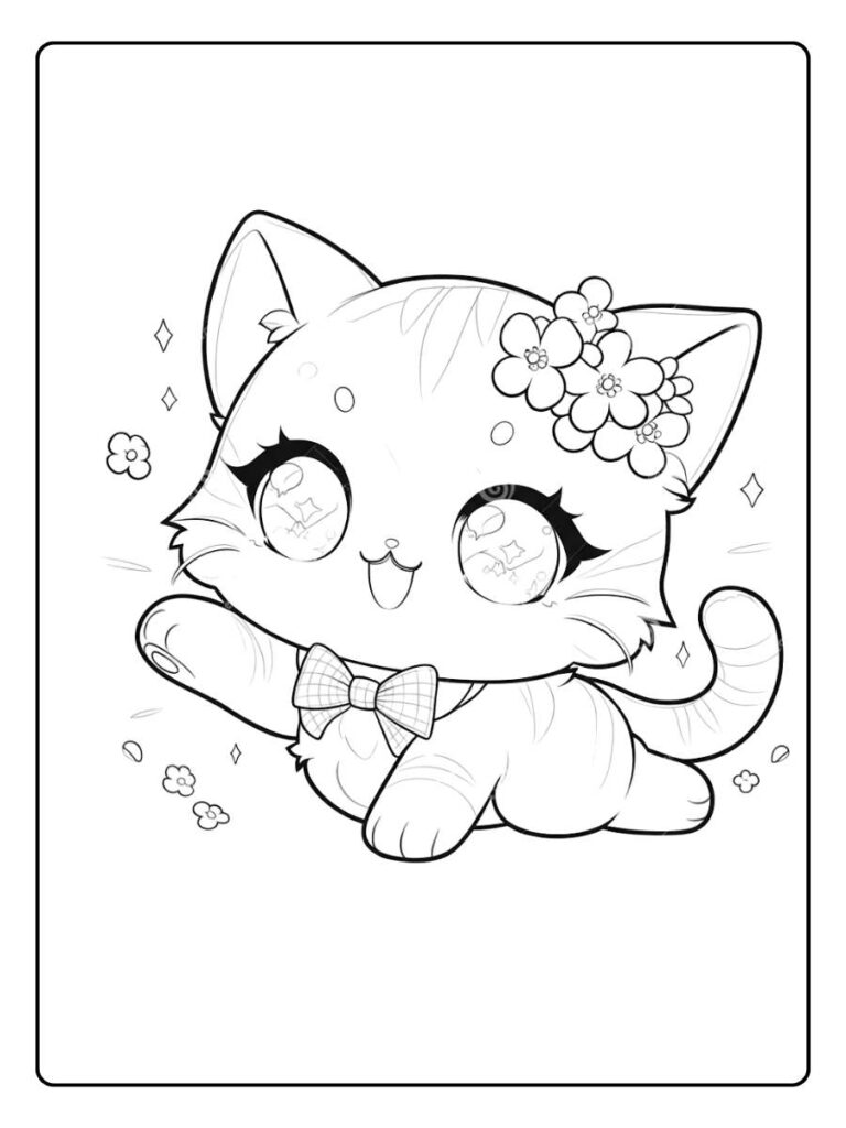 Coloriage Gratuit à Imprimer – Dessins à Colorier PDF & PNG 71 Pattes Magiques Coloriage Chaton Kawaii
