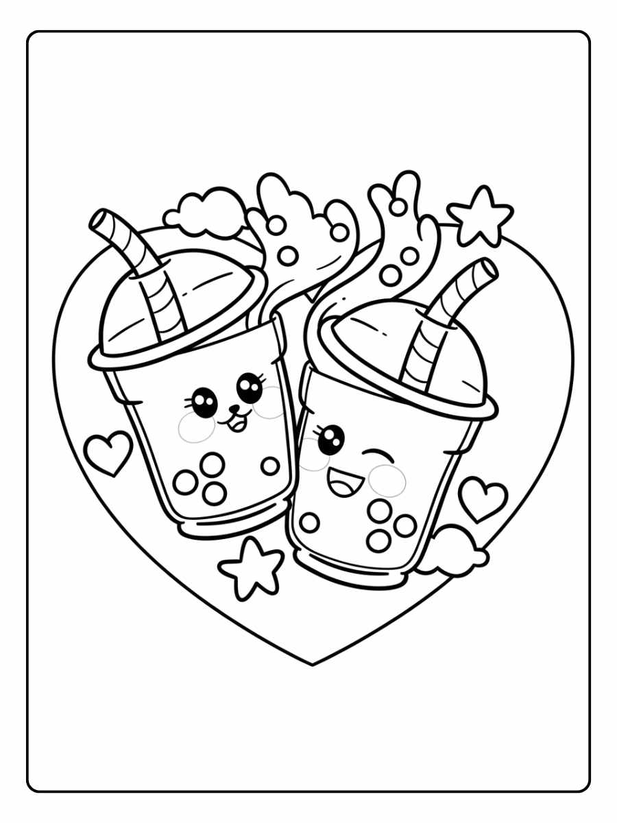 Plaisir Créatif Coloriage Bubble Tea Kawaii