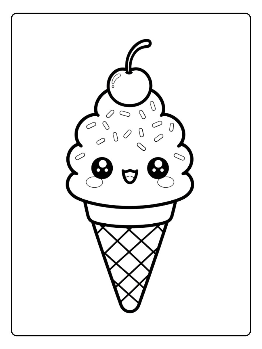 Plaisir Givré Coloriage Glace Kawaii