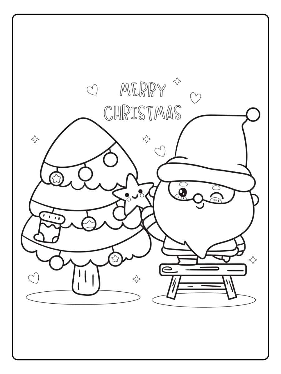 Préparatifs Joyeux Coloriage Noël Kawaii