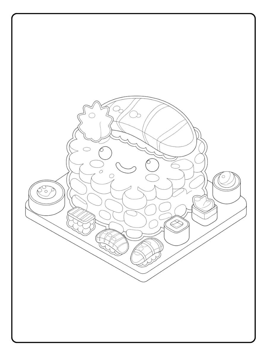 P'tit Festin Coloriage Kawaii Nourriture Japonaise