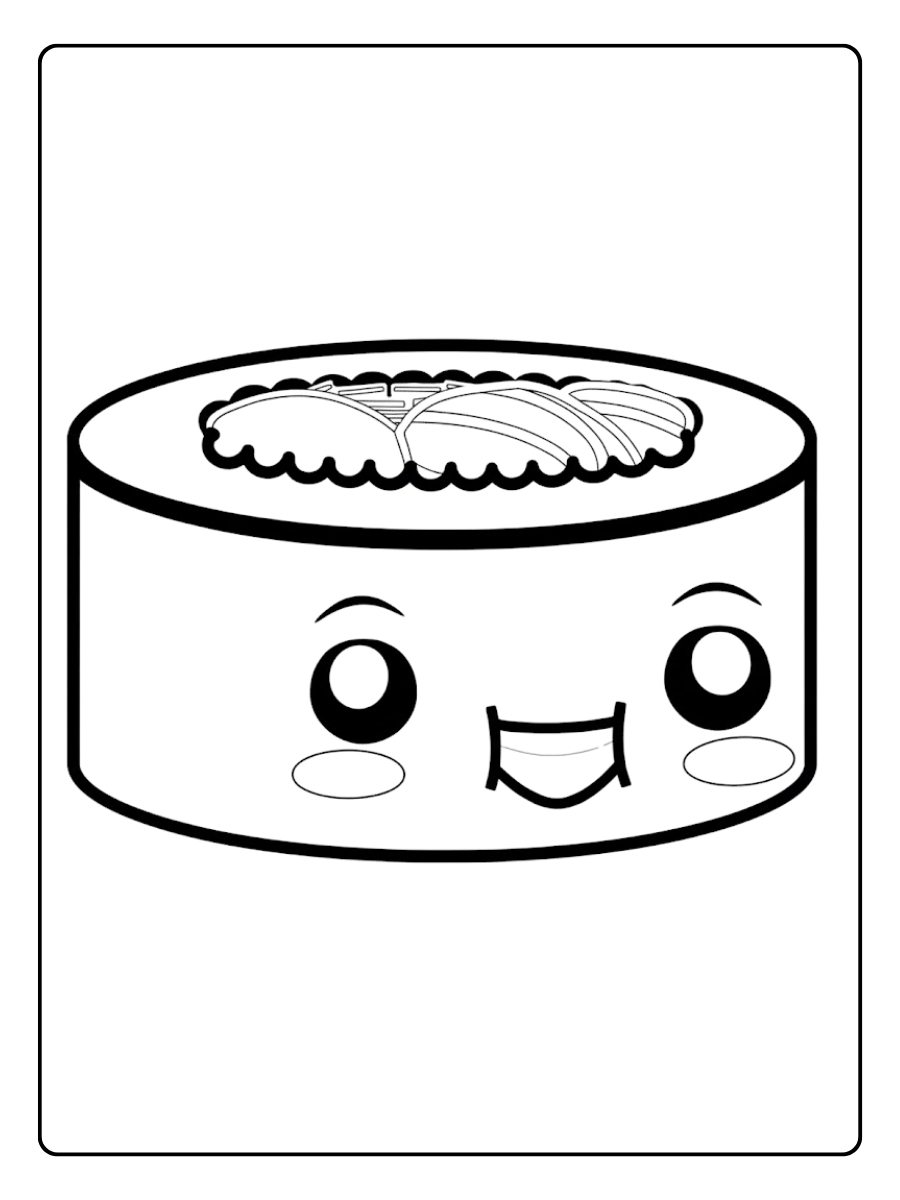 Rouleaux Gourmands Coloriage Kawaii Nourriture Japonaise