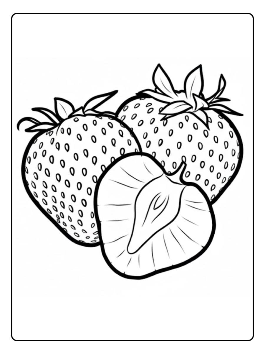 Simple Strawberry Outline Drawing Black and White Art Coloriage Fraise
