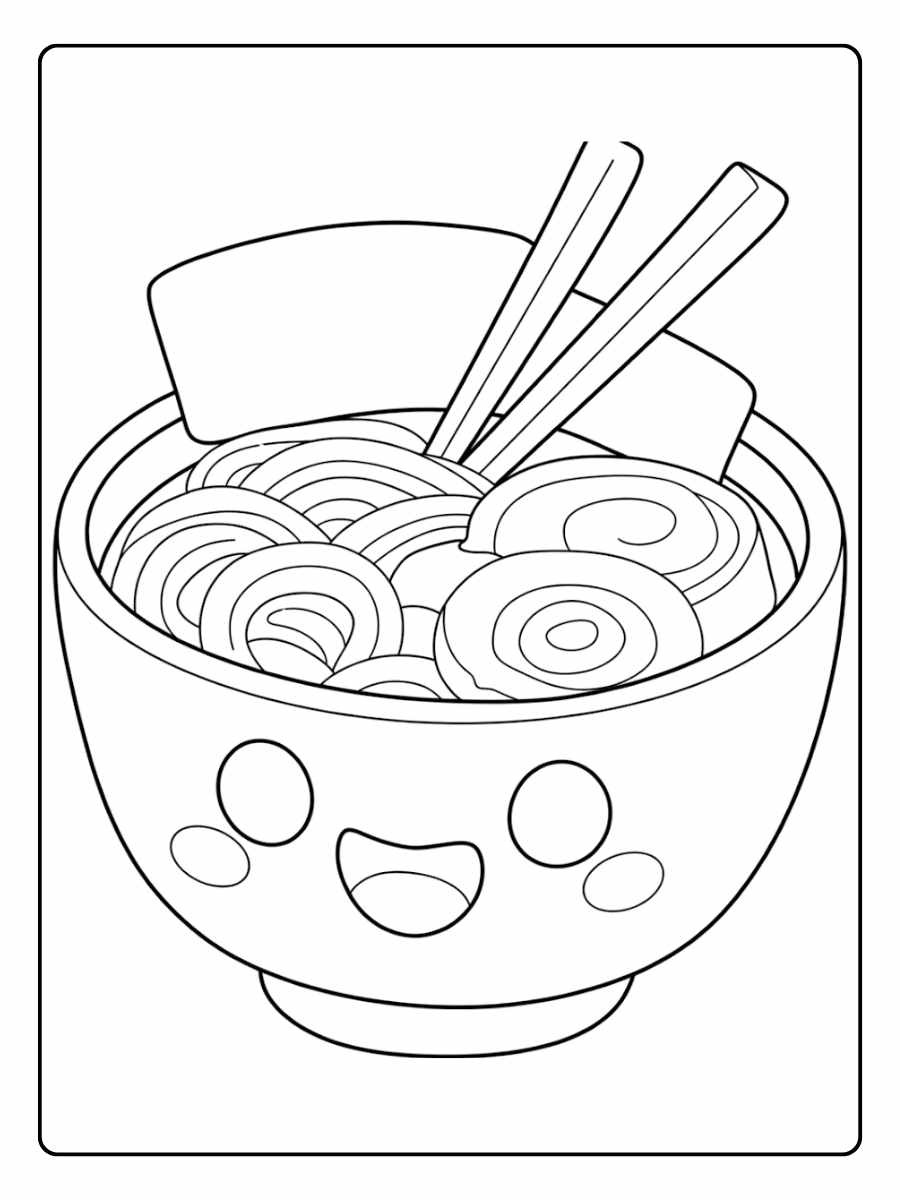Soupe Mignonne Coloriage Kawaii Nourriture Japonaise
