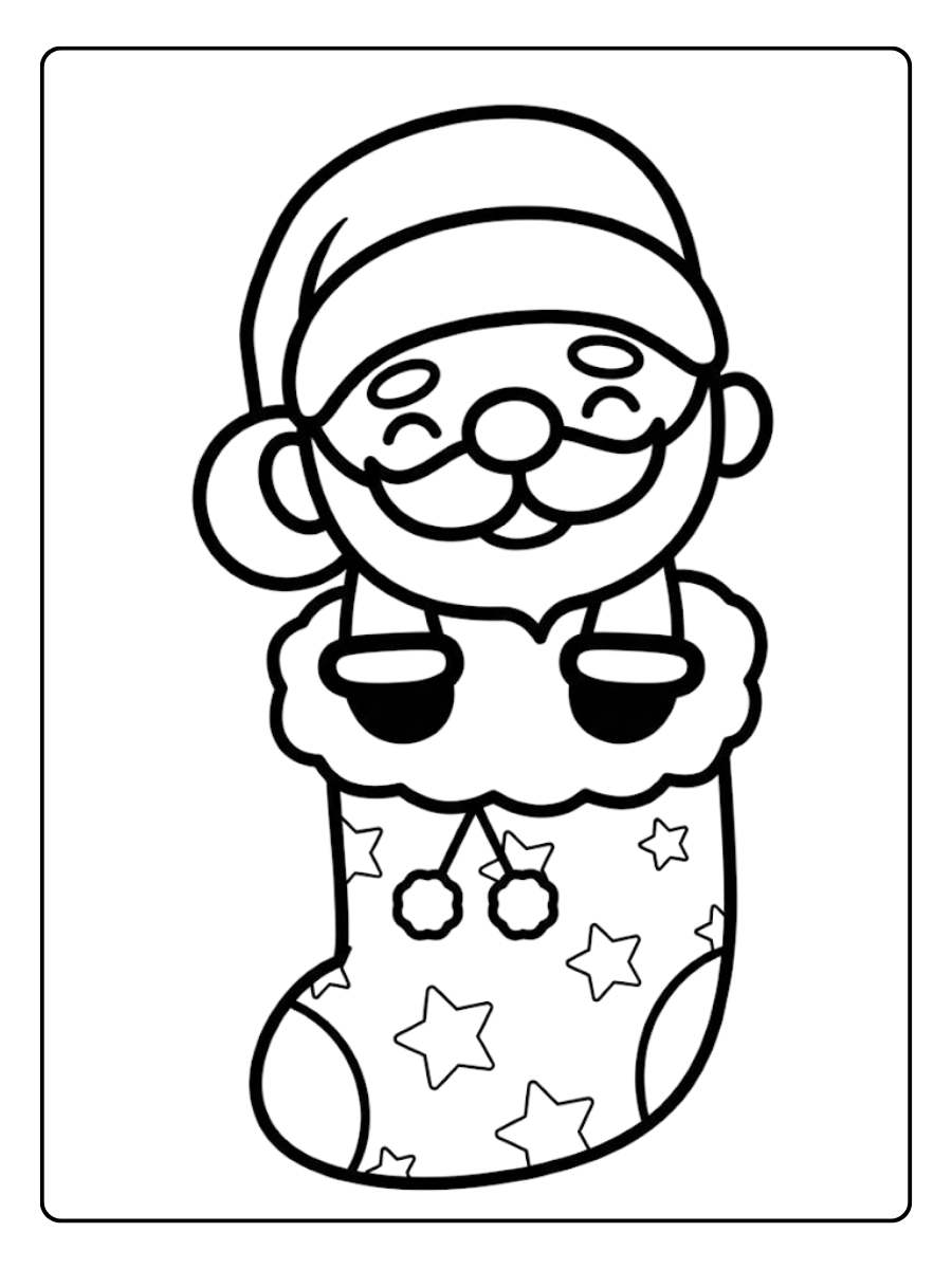 Surprise de Noël Coloriage Kawaii
