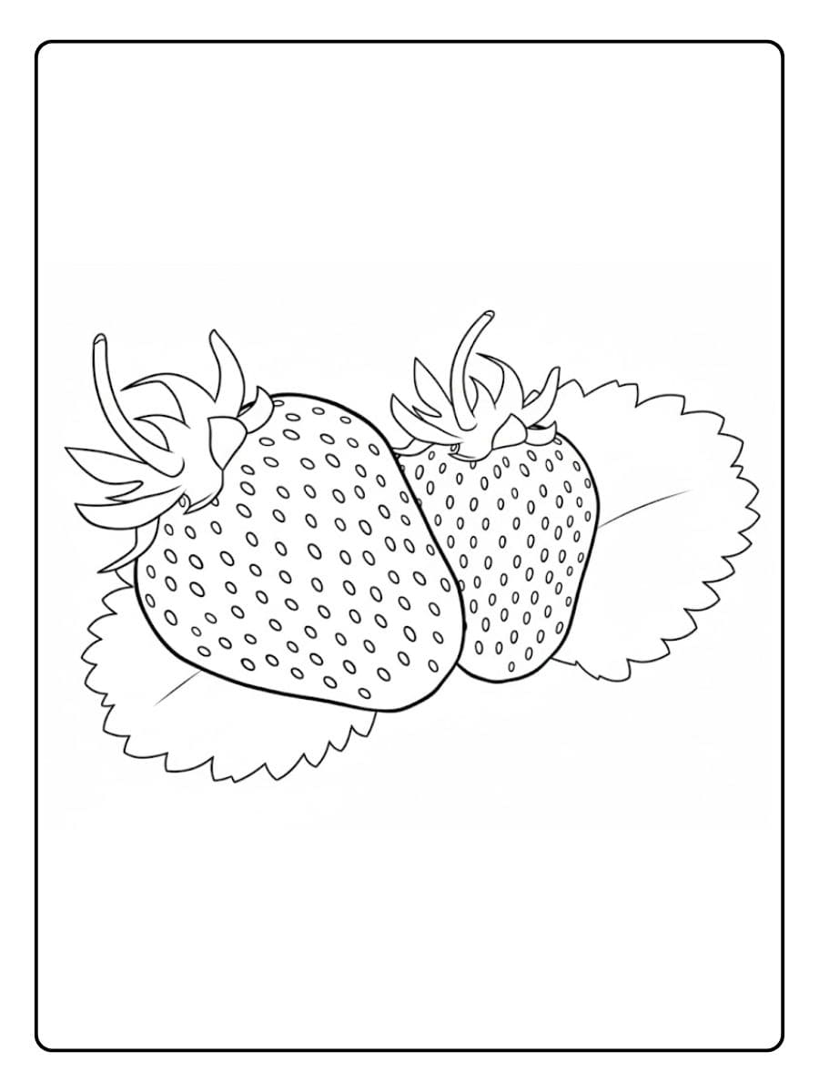 Two Strawberries Coloring Page  Coloriage Fraise Fun