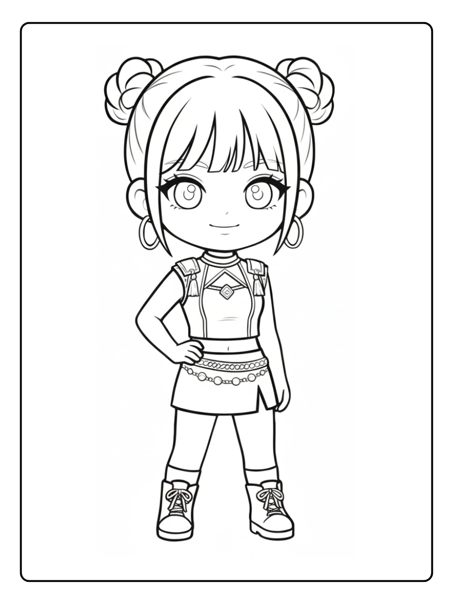 coloriage Blackpink kawaii (1)