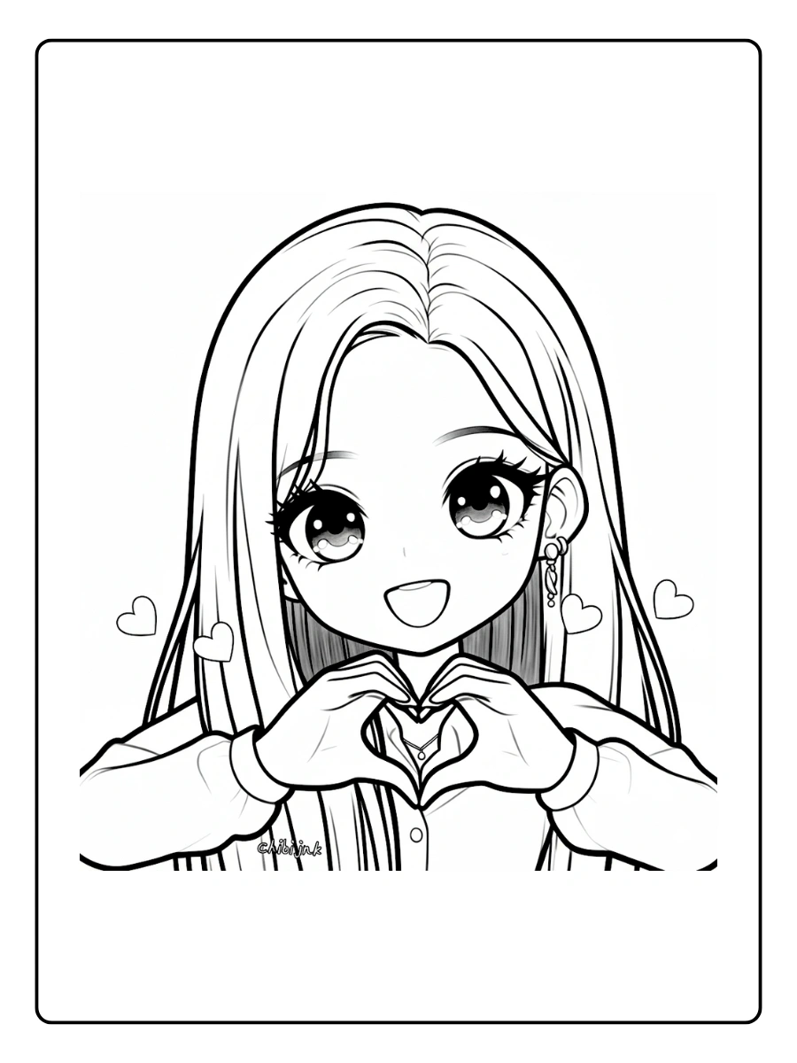 coloriage Blackpink kawaii (2)