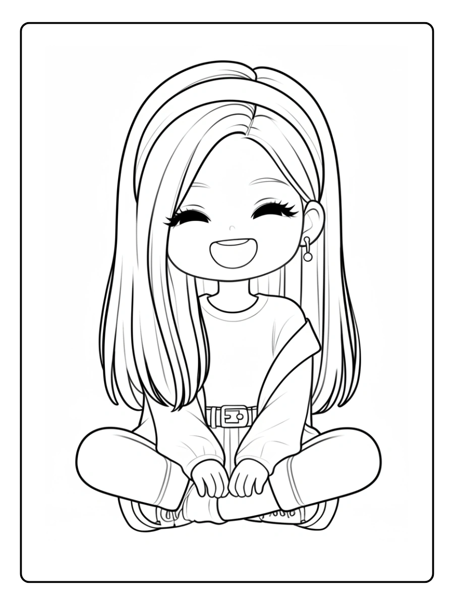 coloriage Blackpink kawaii (4)