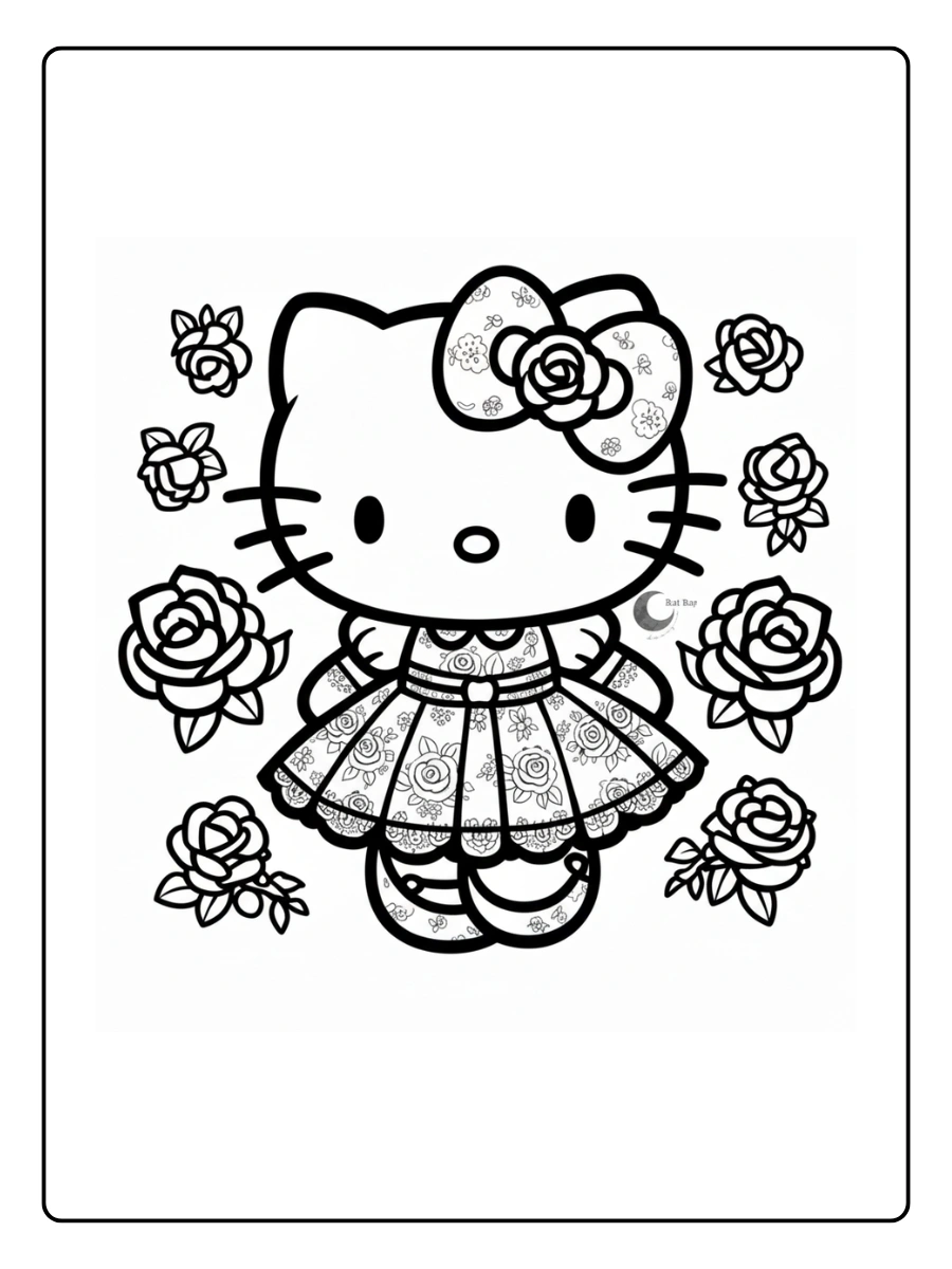 coloriage Hello Kitty kawaii (8)