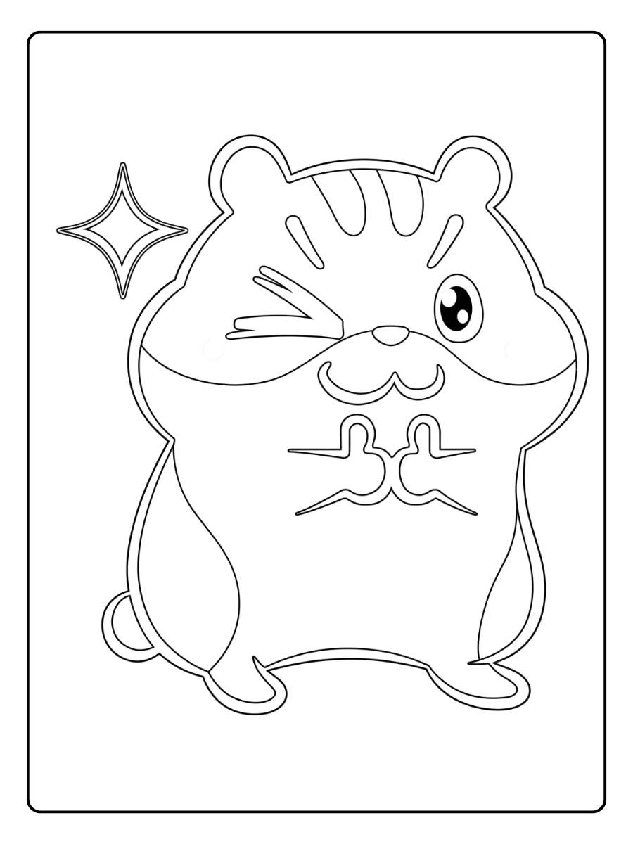 coloriage kawaii animaux winking hamster