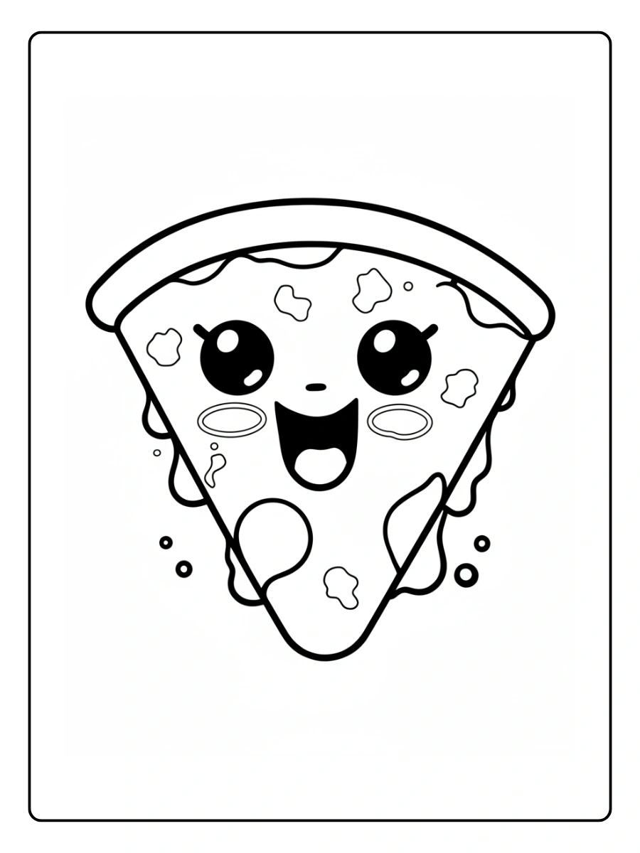 coloriage pizza kawaii (1)