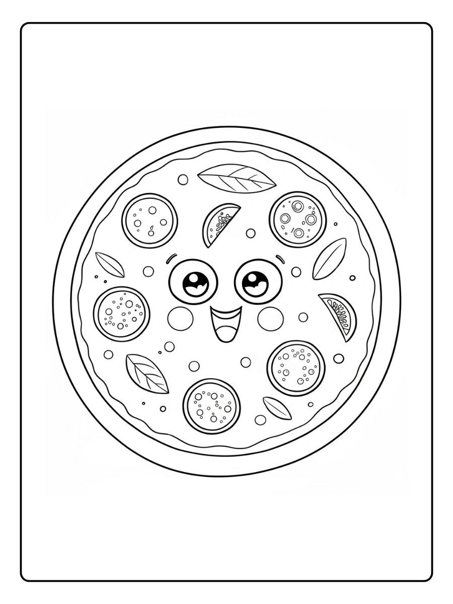 coloriage pizza kawaii (3)