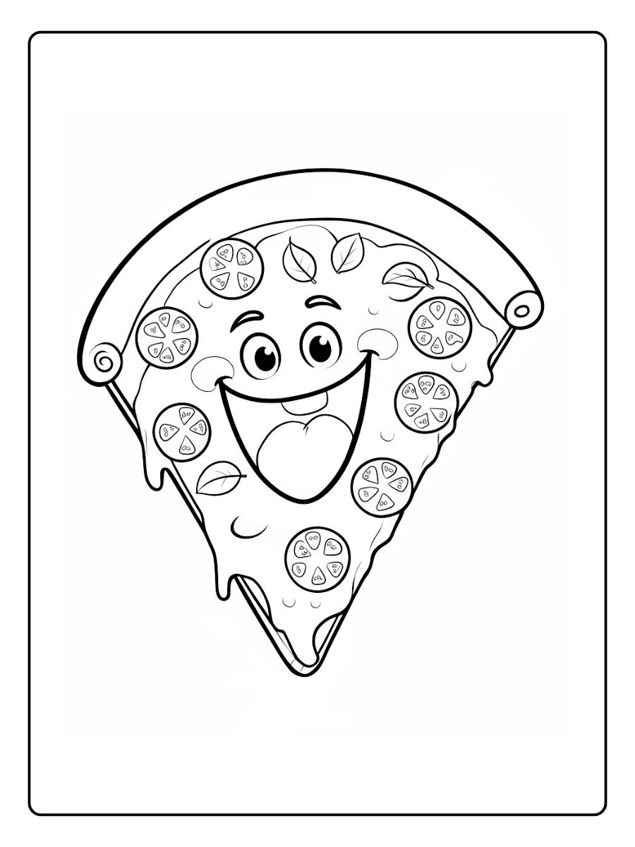coloriage pizza kawaii (7)