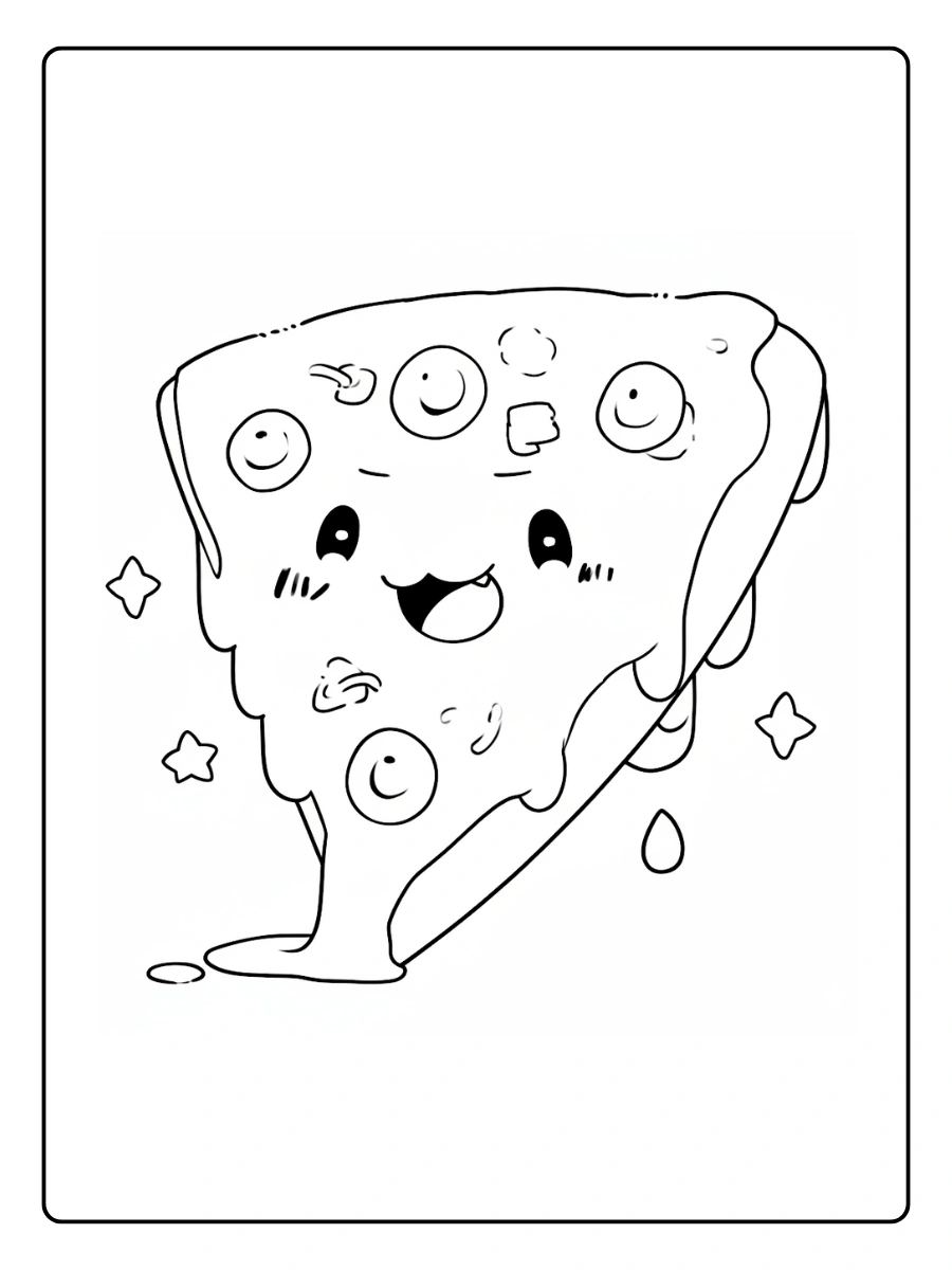coloriage pizza kawaii (8)