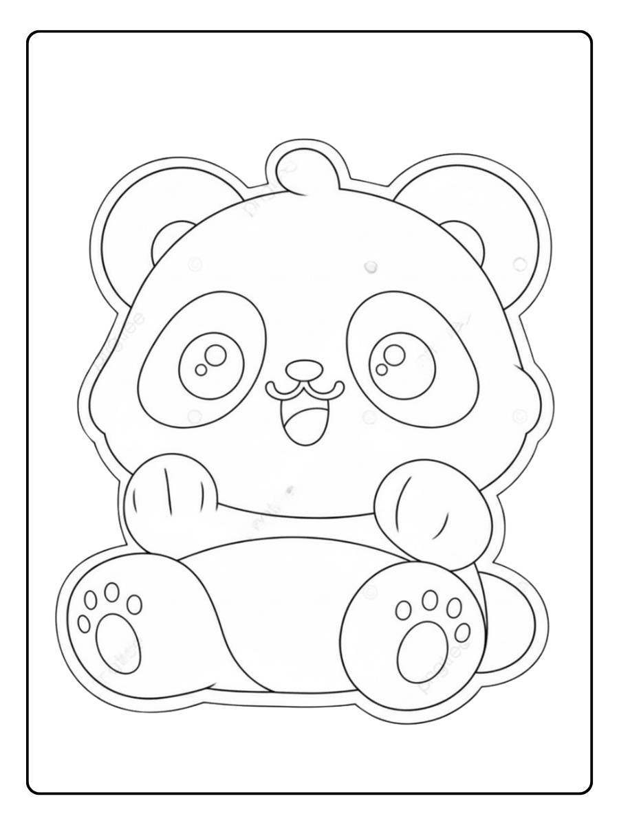 coloriage panda kawaii petit panda adorable