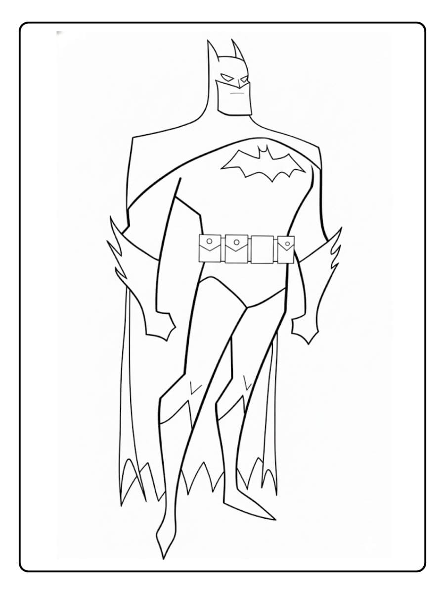 Coloriage Batman Dessin Simple et Épuré