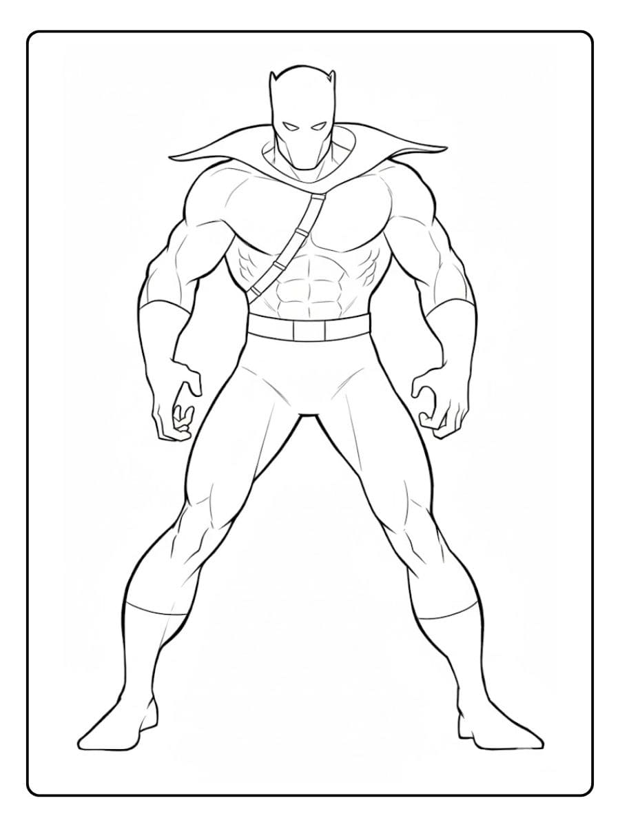 Coloriage Black Panther Contour Simple et Épais