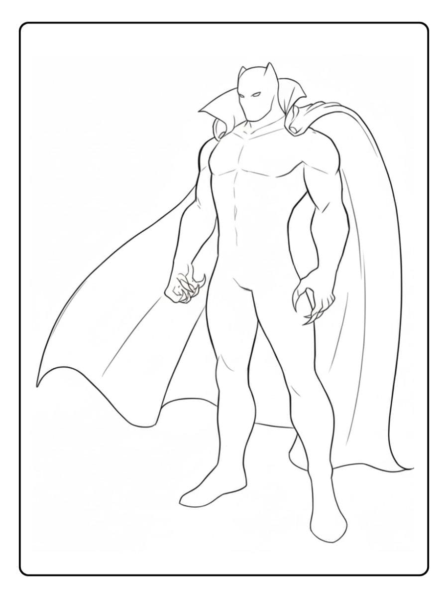Coloriage Black Panther Contour Simple