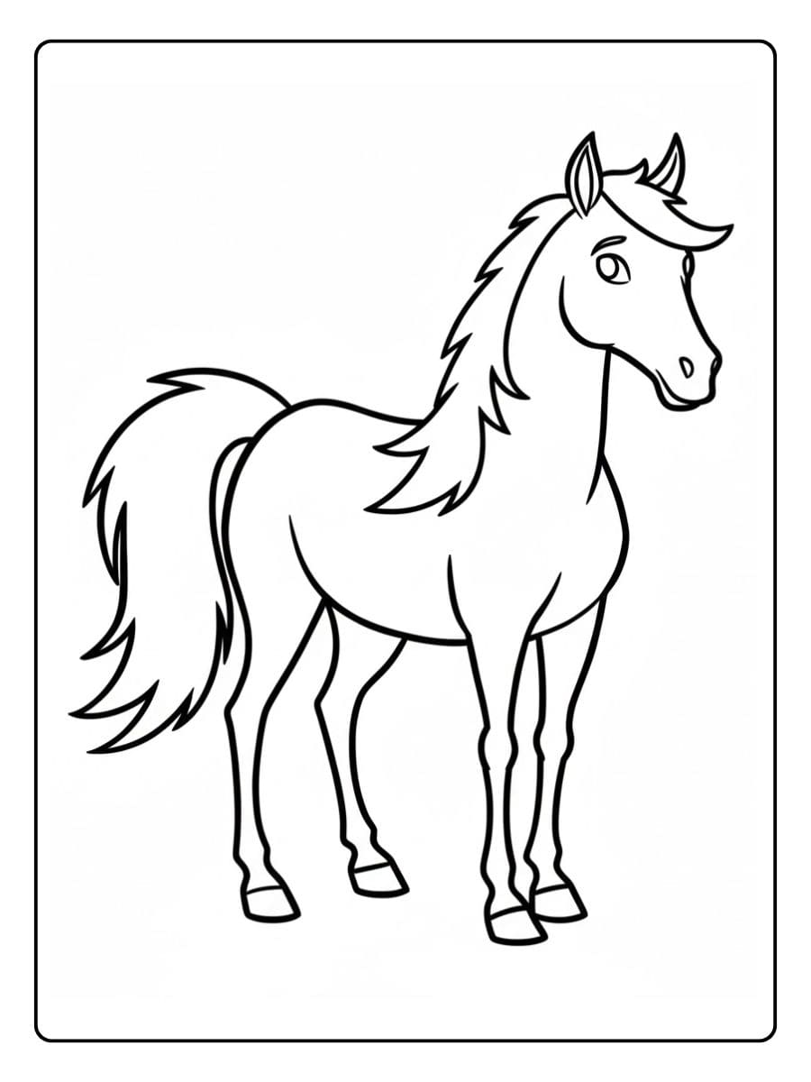 Coloriage Cheval Simple