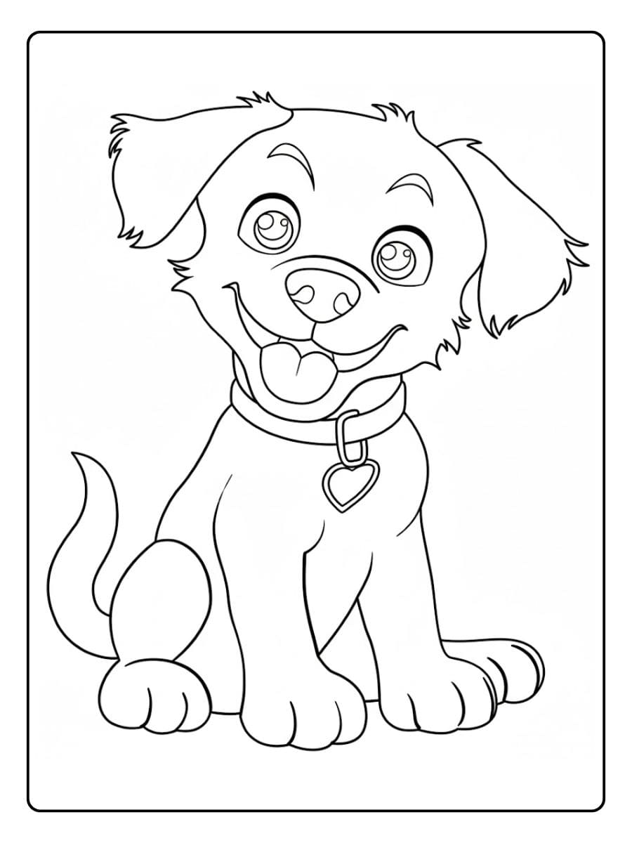 Coloriage Chien Mignon Facile