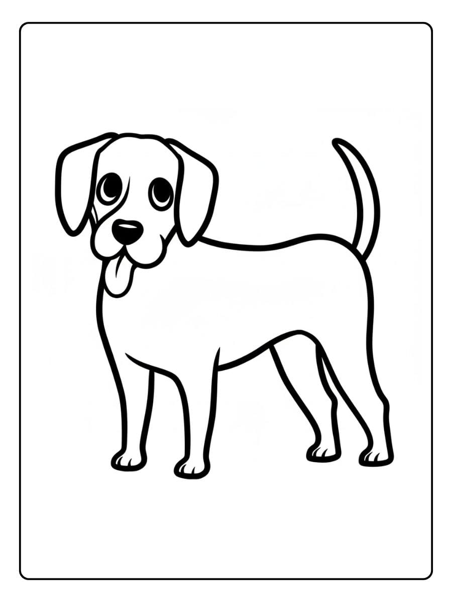 Coloriage Chien Mignon à Imprimer